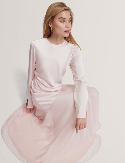 SHKYE: Diagonal Waist Seam Maxi Dress