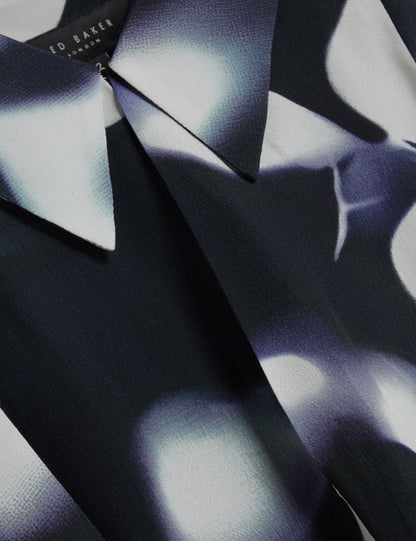 OHRLA: Printed Tie Detail Long Sleeve Shirt