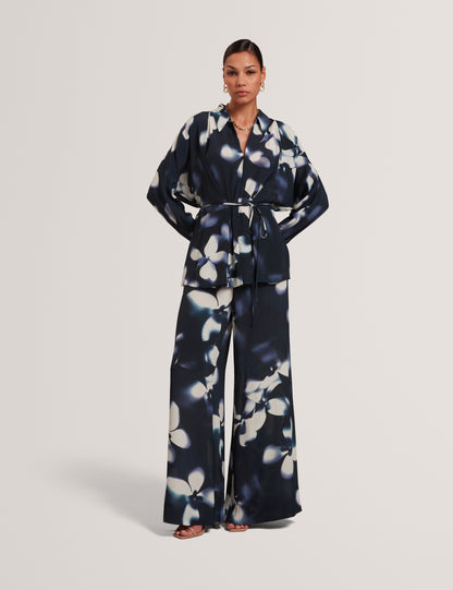 OHRLA: Printed Tie Detail Long Sleeve Shirt