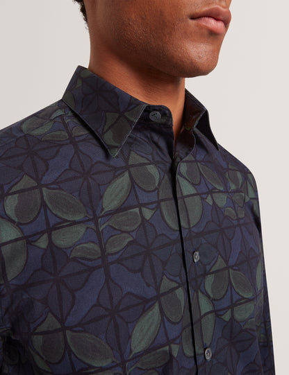 FRANKKN: LS Regular Fit Floral Check