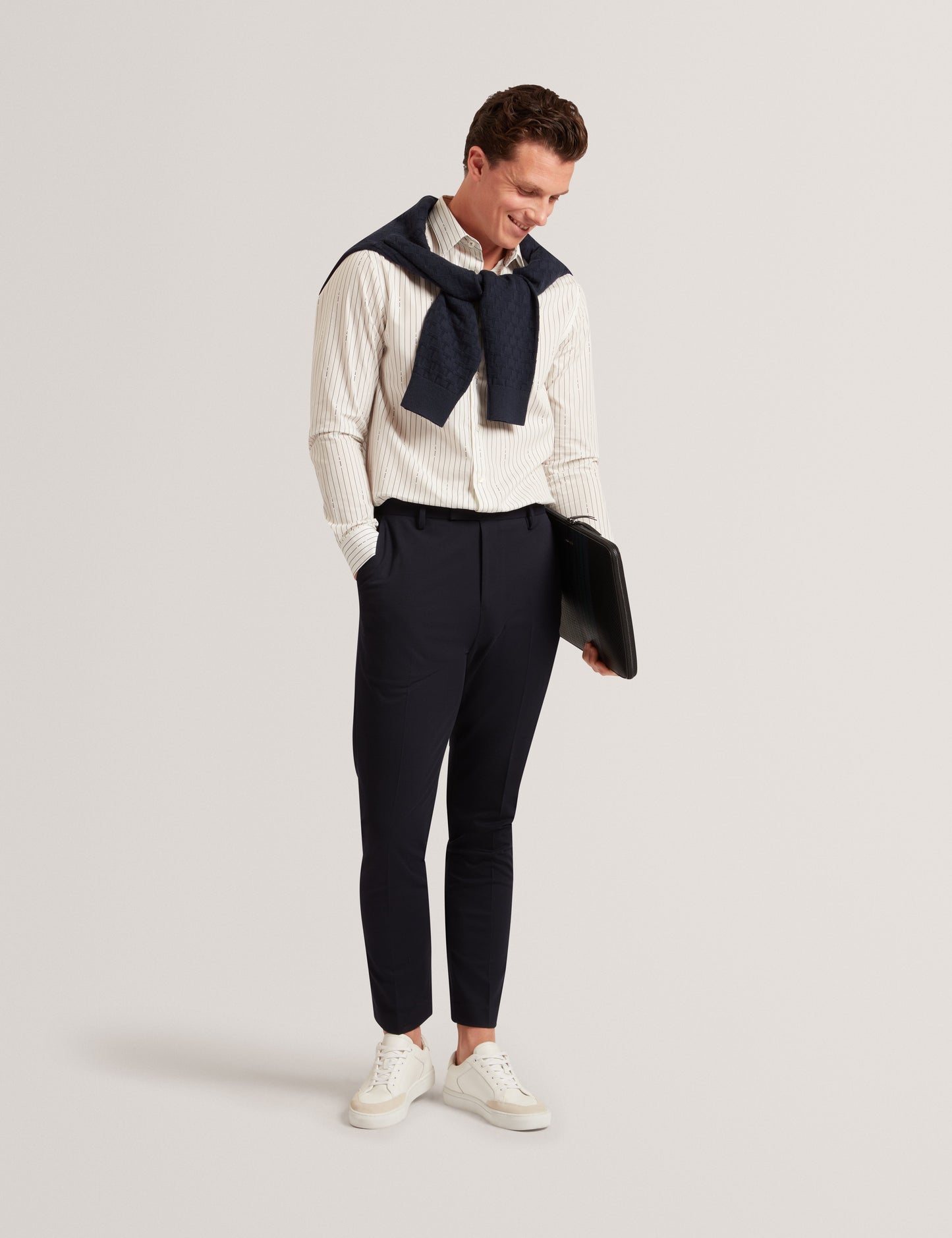 HANGENT: LS Regular Fit Branded Stripe Print Shirt