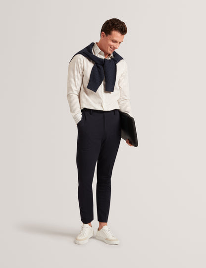 HANGENT: LS Regular Fit Branded Stripe Print Shirt