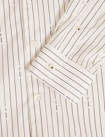 HANGENT: LS Regular Fit Branded Stripe Print Shirt