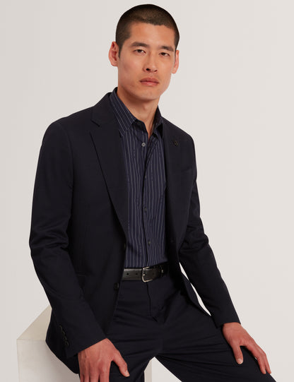HANGENT: LS Regular Fit Branded Stripe Print Shirt
