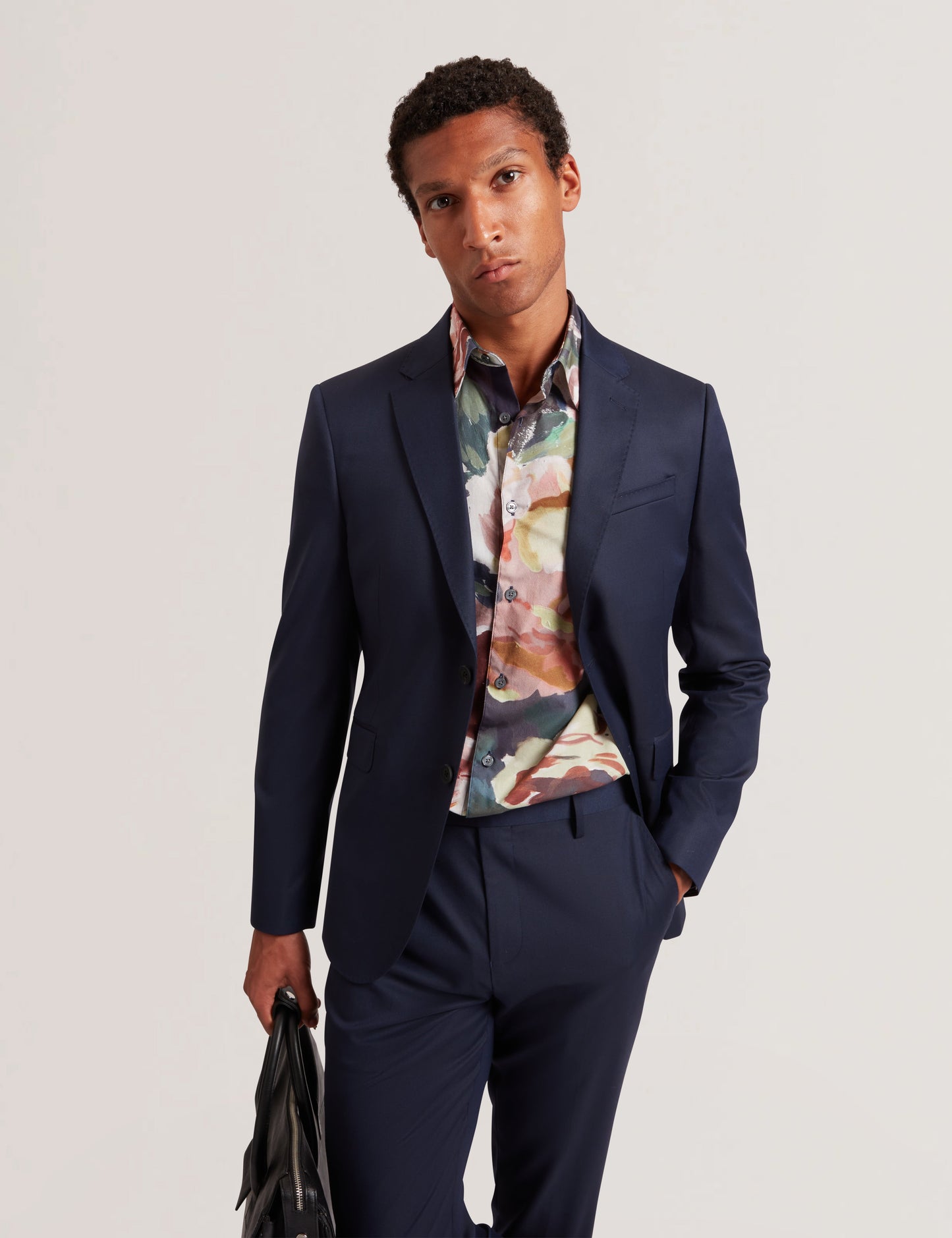 BRYNHIL: LS Regular Fit Large Painted Floral Shirt