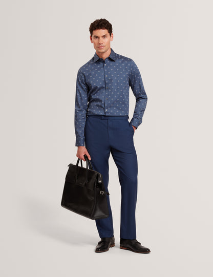 OLUFAR: LS Slim Fit Ditsy Floral Shirt