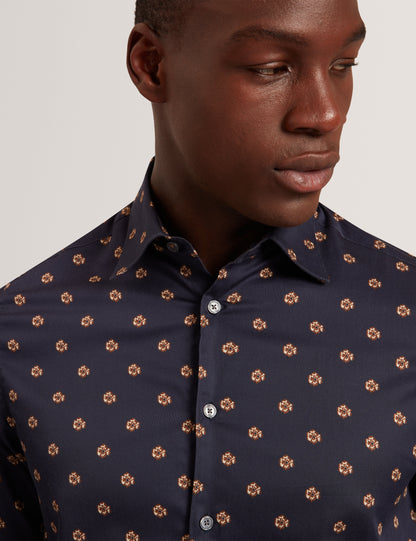 OLUFAR: LS Slim Fit Ditsy Floral Shirt