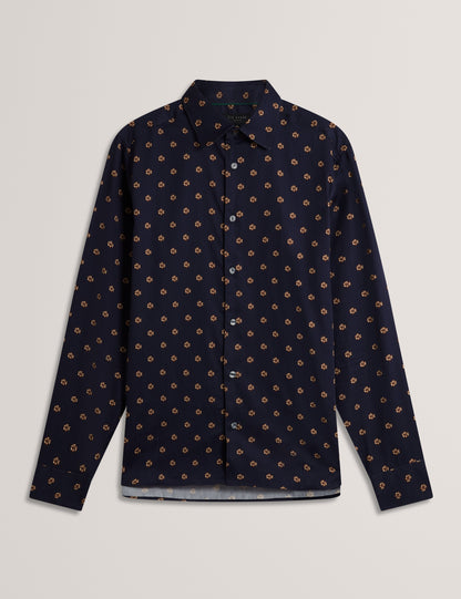 OLUFAR: LS Slim Fit Ditsy Floral Shirt
