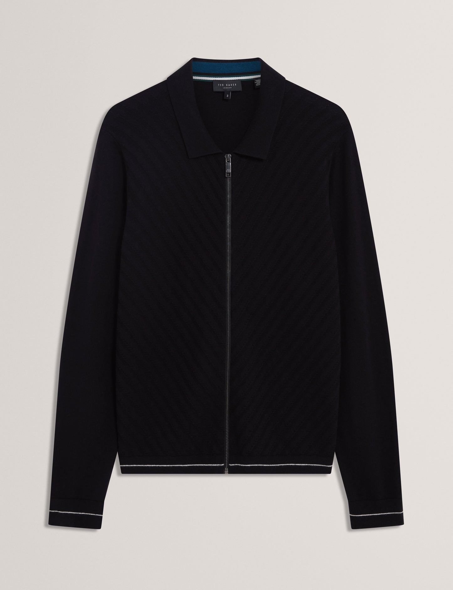 LYSAND: Chevron Stitch Zip Through
