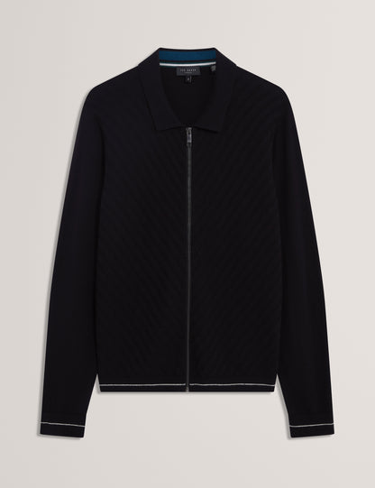 LYSAND: Chevron Stitch Zip Through