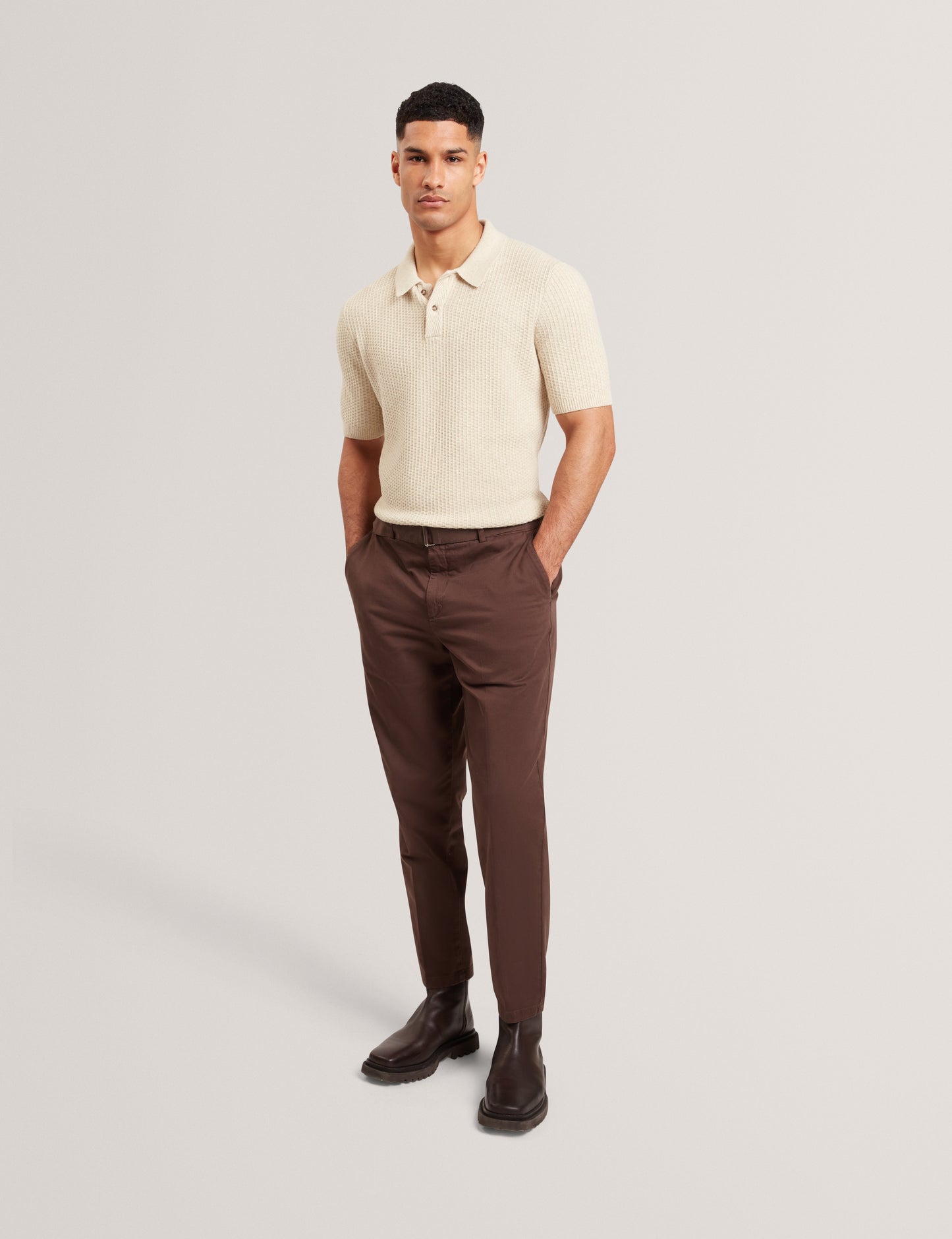 CAELUM: Herringbone Placement Stitch Polo