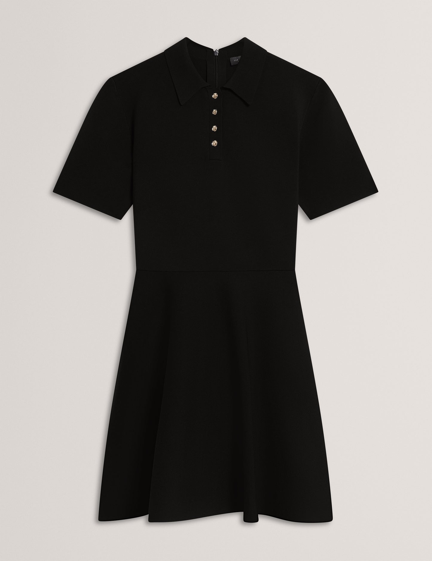RONDAA: Mini Short Sleeve Knitted Polo Dress