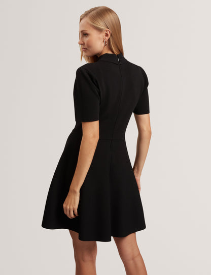 RONDAA: Mini Short Sleeve Knitted Polo Dress