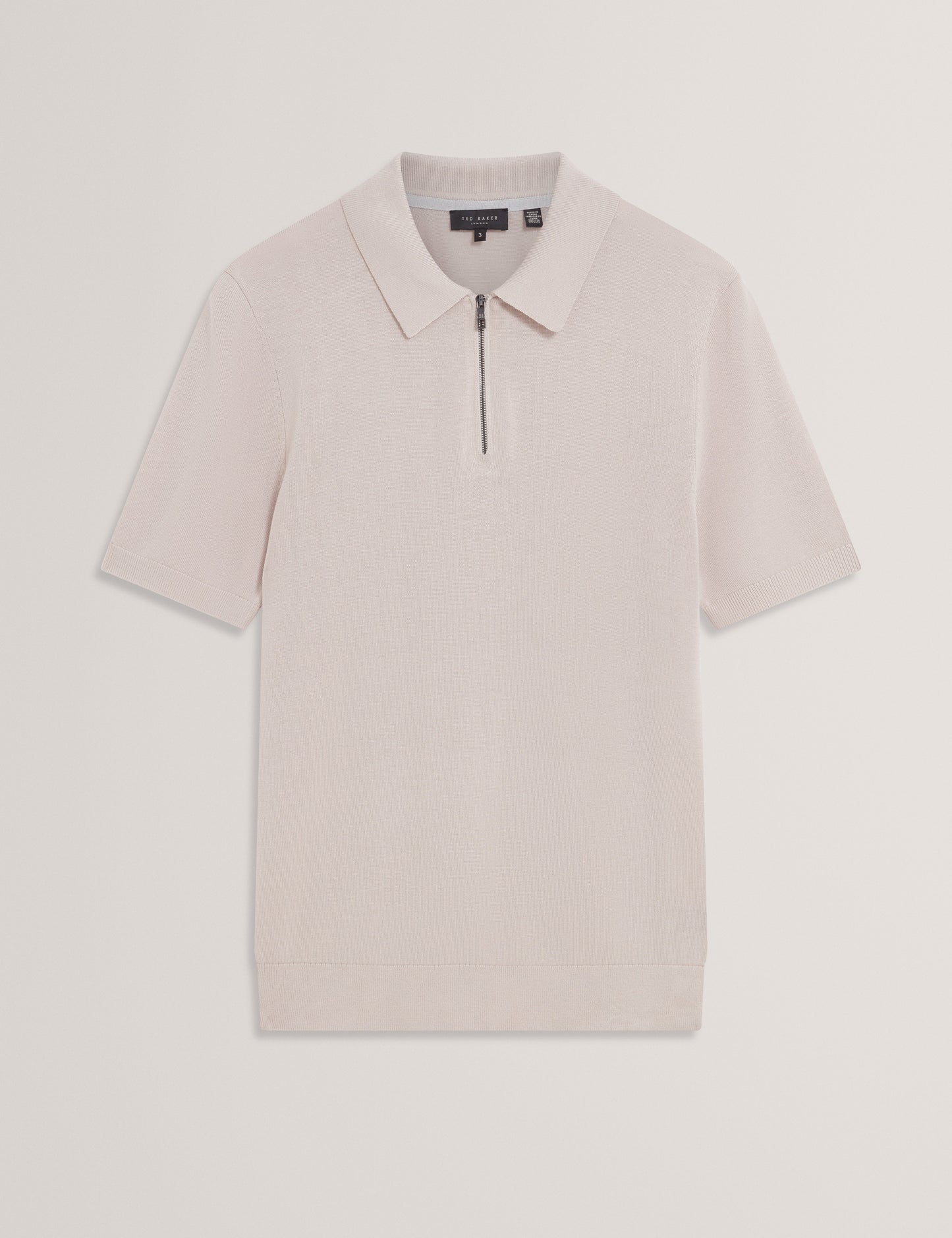 GIVRANS: Silk Blend Zip Polo