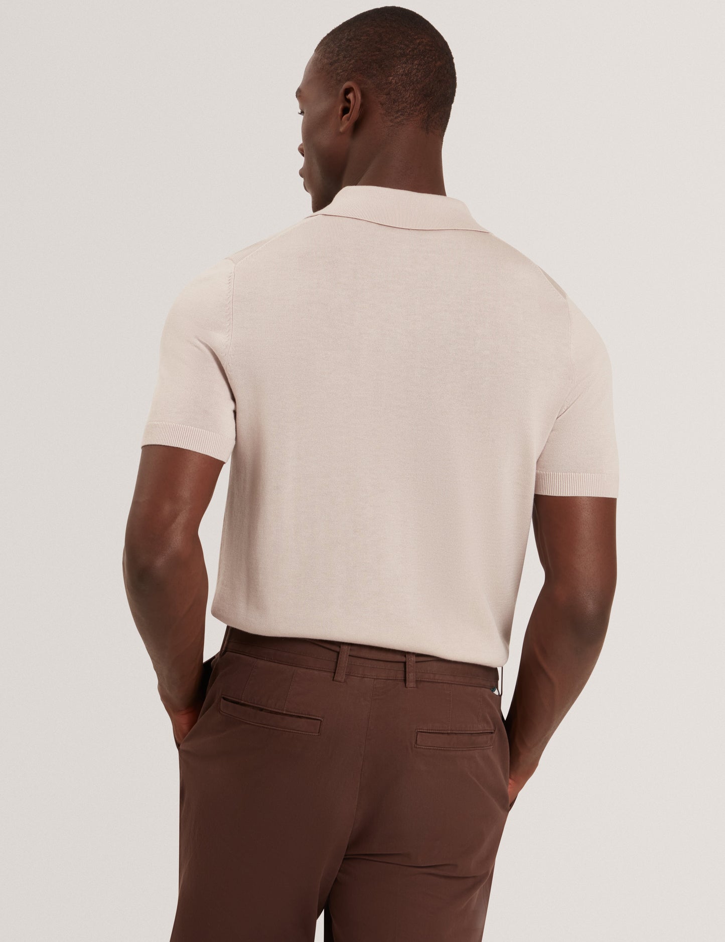 GIVRANS: Silk Blend Zip Polo