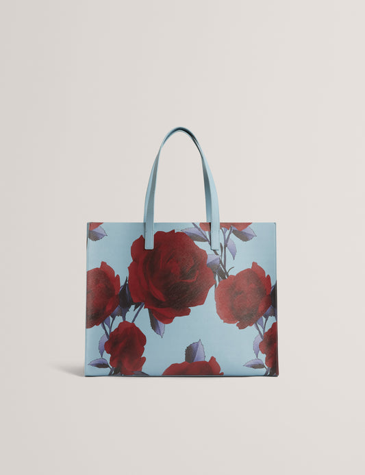 EMBERLI: Extra Large Rose Print Icon Bag