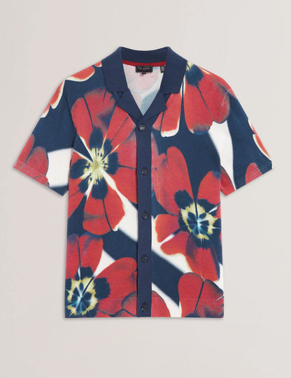 WYRIC: Floral Print Knitted Shirt
