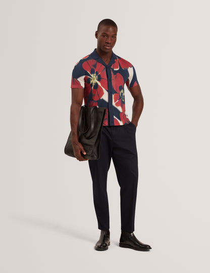 WYRIC: Floral Print Knitted Shirt