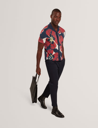 WYRIC: Floral Print Knitted Shirt