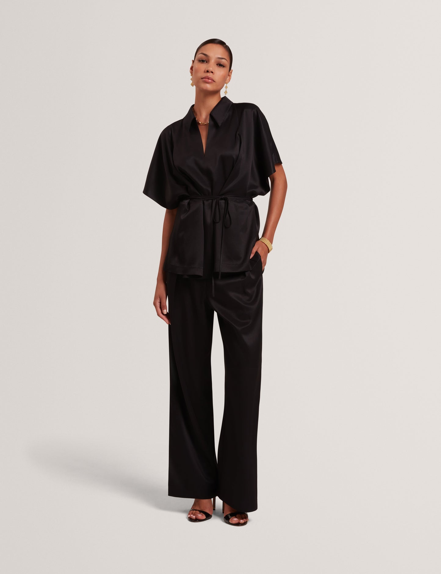HERRIA: Straight Leg Elastic Back Trouser