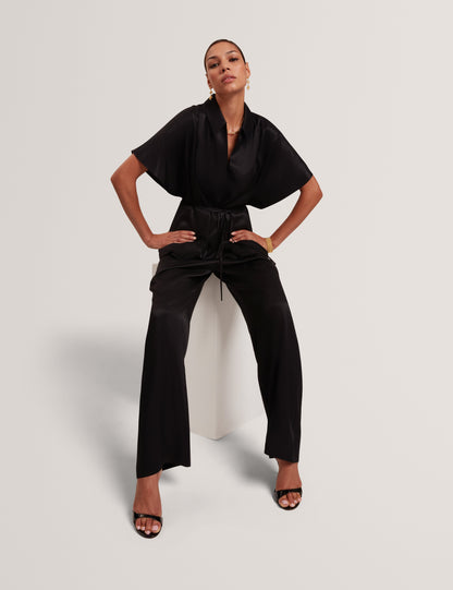 HERRIA: Straight Leg Elastic Back Trouser
