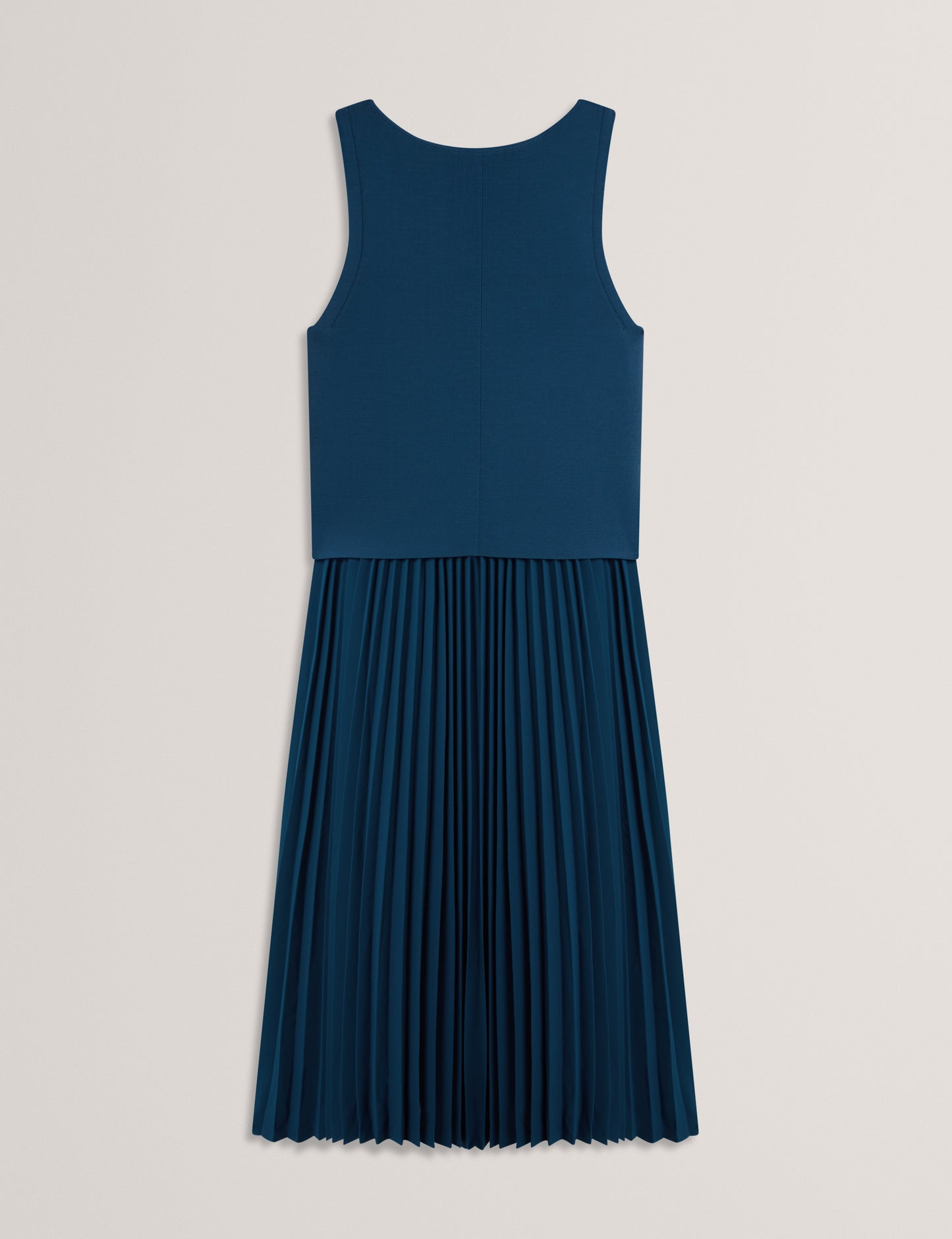LEEYAMA: 2 In 1 Knit Top With Pleat Cami Dress