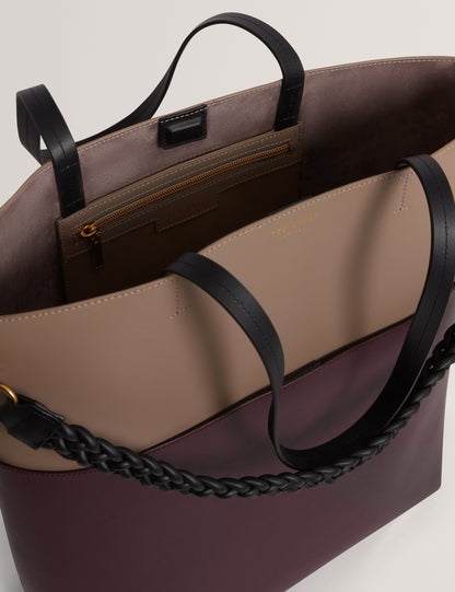 Women's WYNSLOW-Woven Handle Colourblock Large Bag