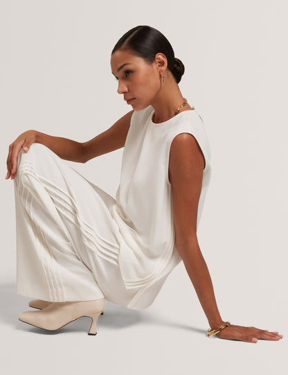 Women's GORJJA-Detail Wide Leg Crepe Trousers