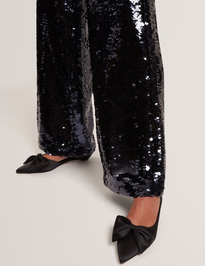 SOUFIYA: Satin Bow Detail Flat