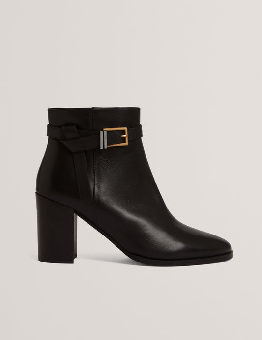 CLEONNA: Belt Detail Heeled Ankle Boot