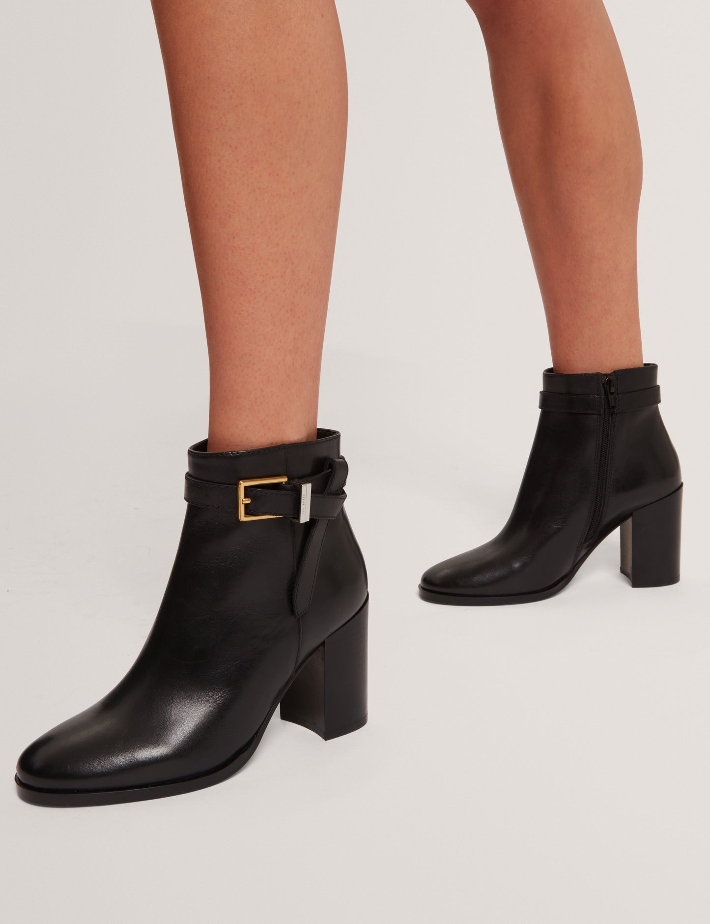 CLEONNA: Belt Detail Heeled Ankle Boot
