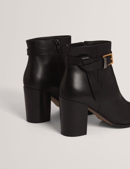 CLEONNA: Belt Detail Heeled Ankle Boot