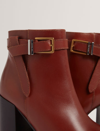 CLEONNA: Belt Detail Heeled Ankle Boot