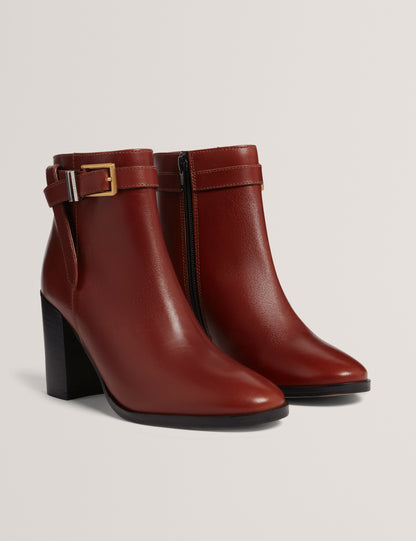 CLEONNA: Belt Detail Heeled Ankle Boot