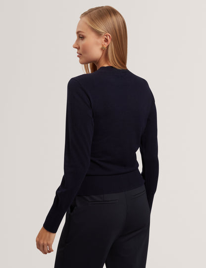 MAWIE: Printed Draped Front Knitted Top