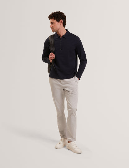 WYTHER: Ls Mixed Texture Stripe Half Zip