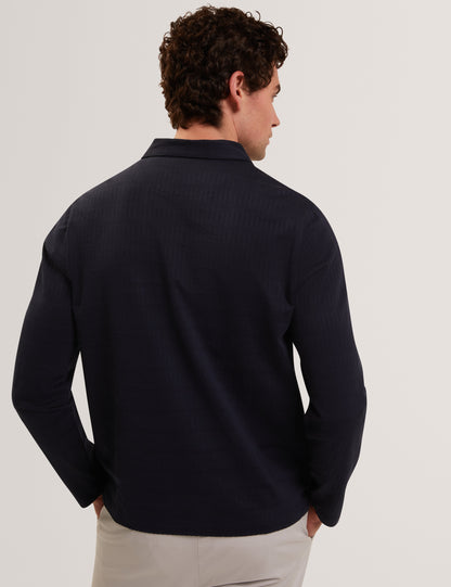 WYTHER: Ls Mixed Texture Stripe Half Zip