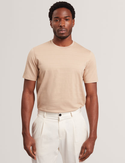 XADIEL: Ss Mixed Texture Stripe T-Shirt