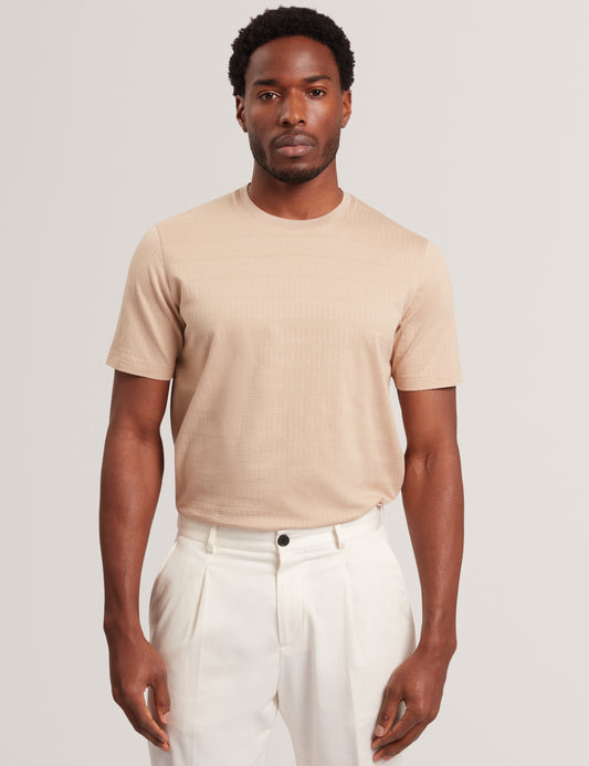 XADIEL: Ss Mixed Texture Stripe T-Shirt