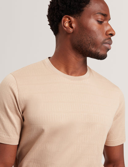 XADIEL: Ss Mixed Texture Stripe T-Shirt