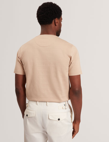 XADIEL: Ss Mixed Texture Stripe T-Shirt