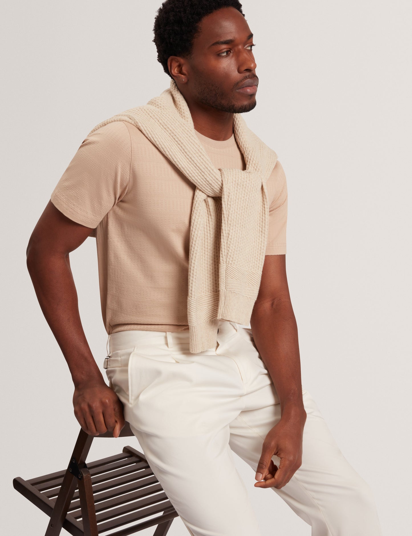 XADIEL: Ss Mixed Texture Stripe T-Shirt