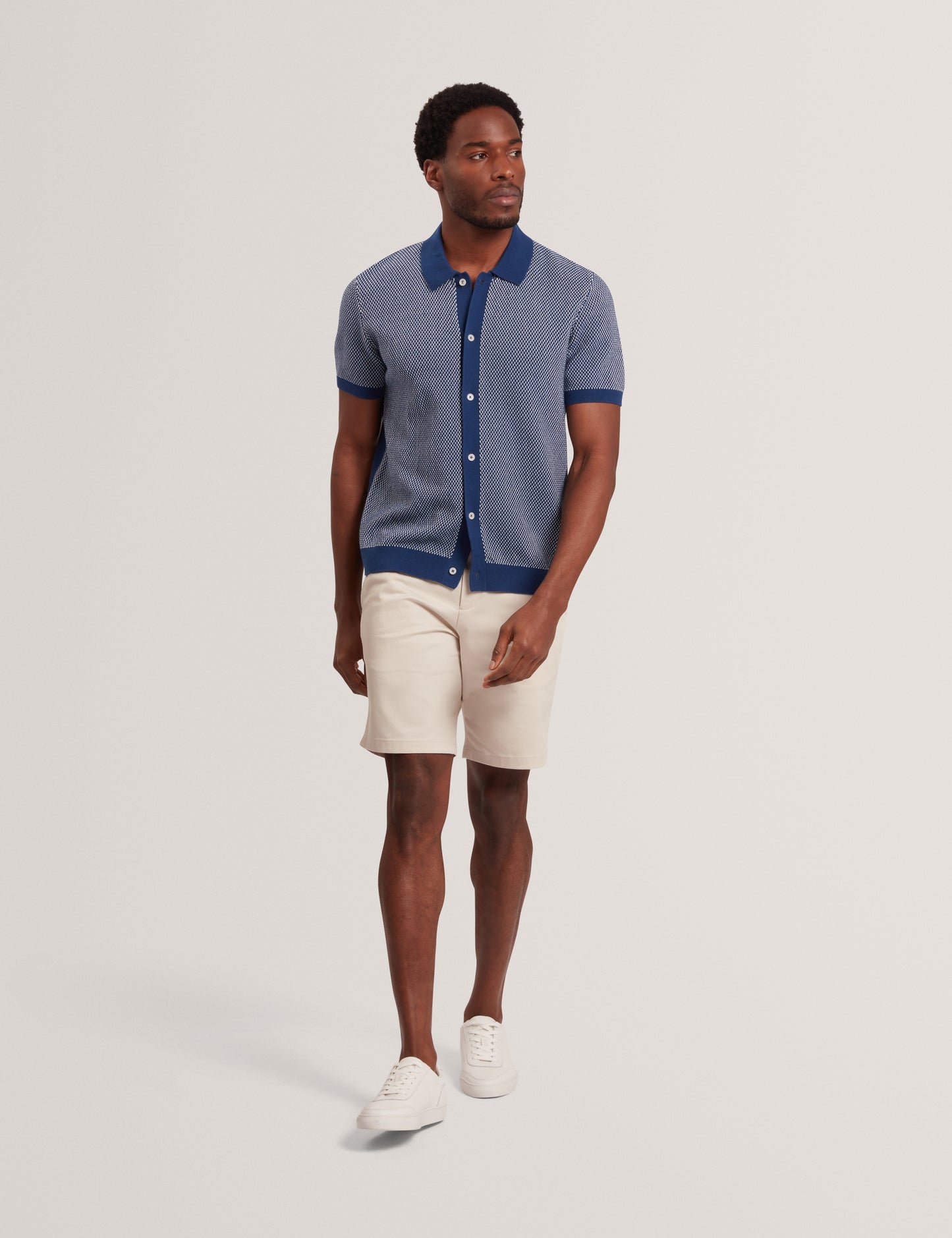 NOLIVA: Ss Small Stitch Button Through Polo