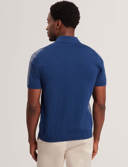 NOLIVA: Ss Small Stitch Button Through Polo