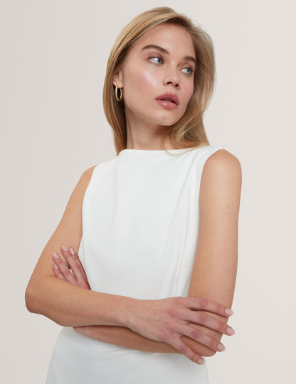 DAHRCY: Sleeveless Midi Dress With Pleat Detail