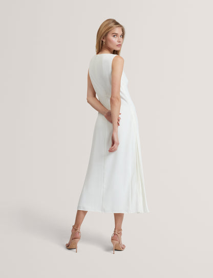 DAHRCY: Sleeveless Midi Dress With Pleat Detail