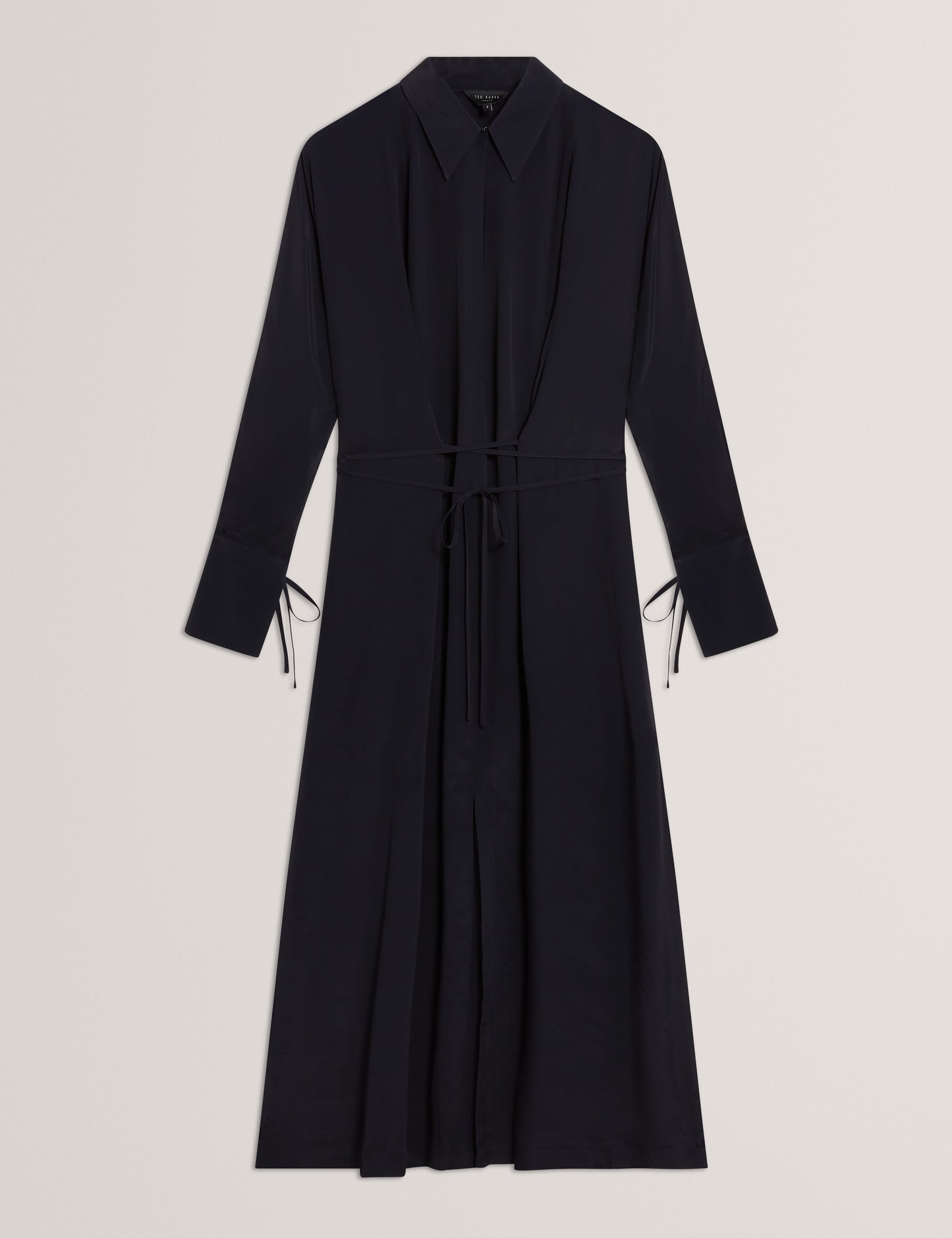 RHAEAA: Tie Detail Midi Shirt Dress