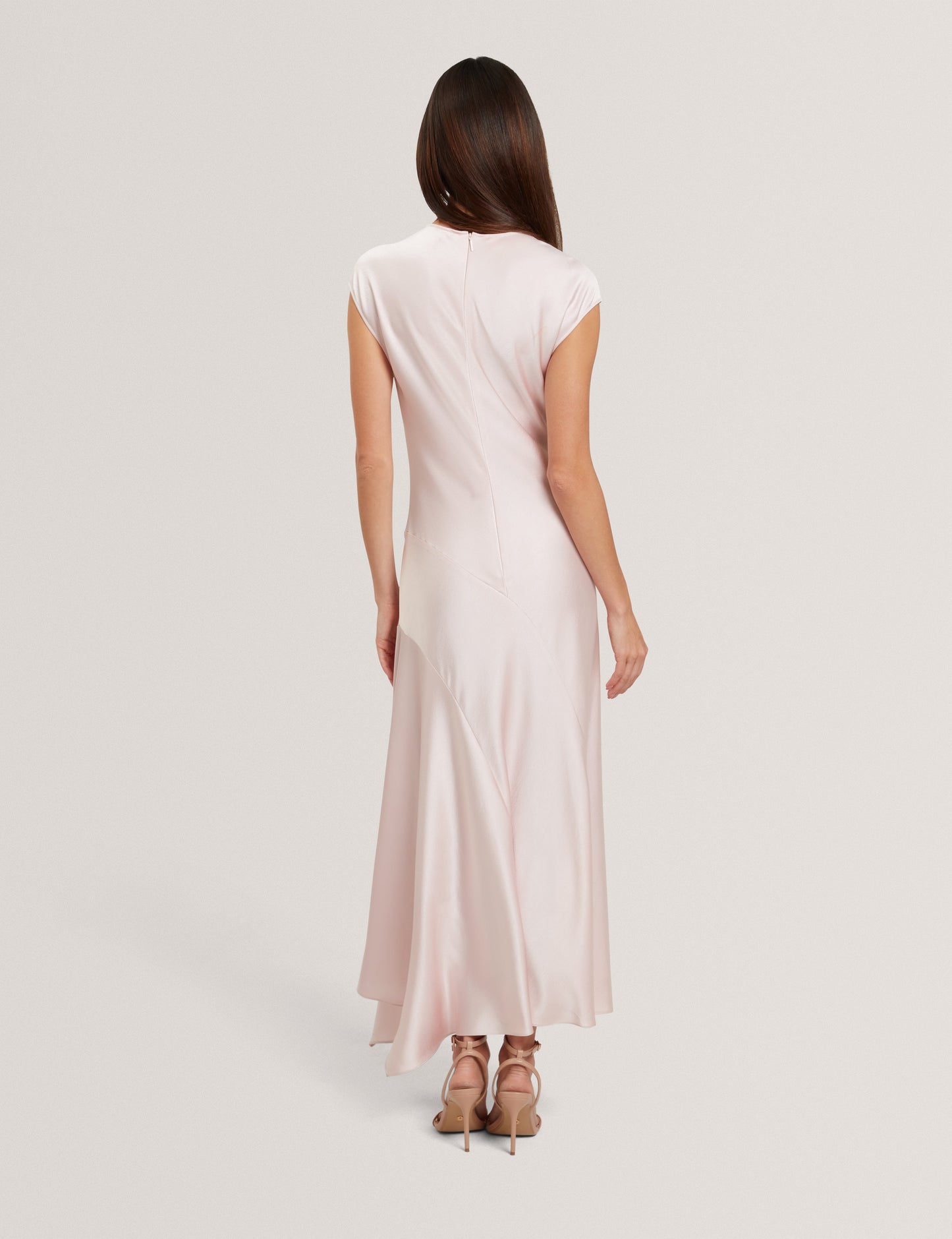 MAIYBE: Sleeveless Asymmetric Midi Dress