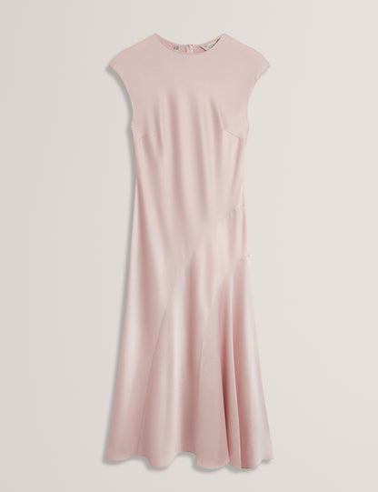 MAIYBE: Sleeveless Asymmetric Midi Dress