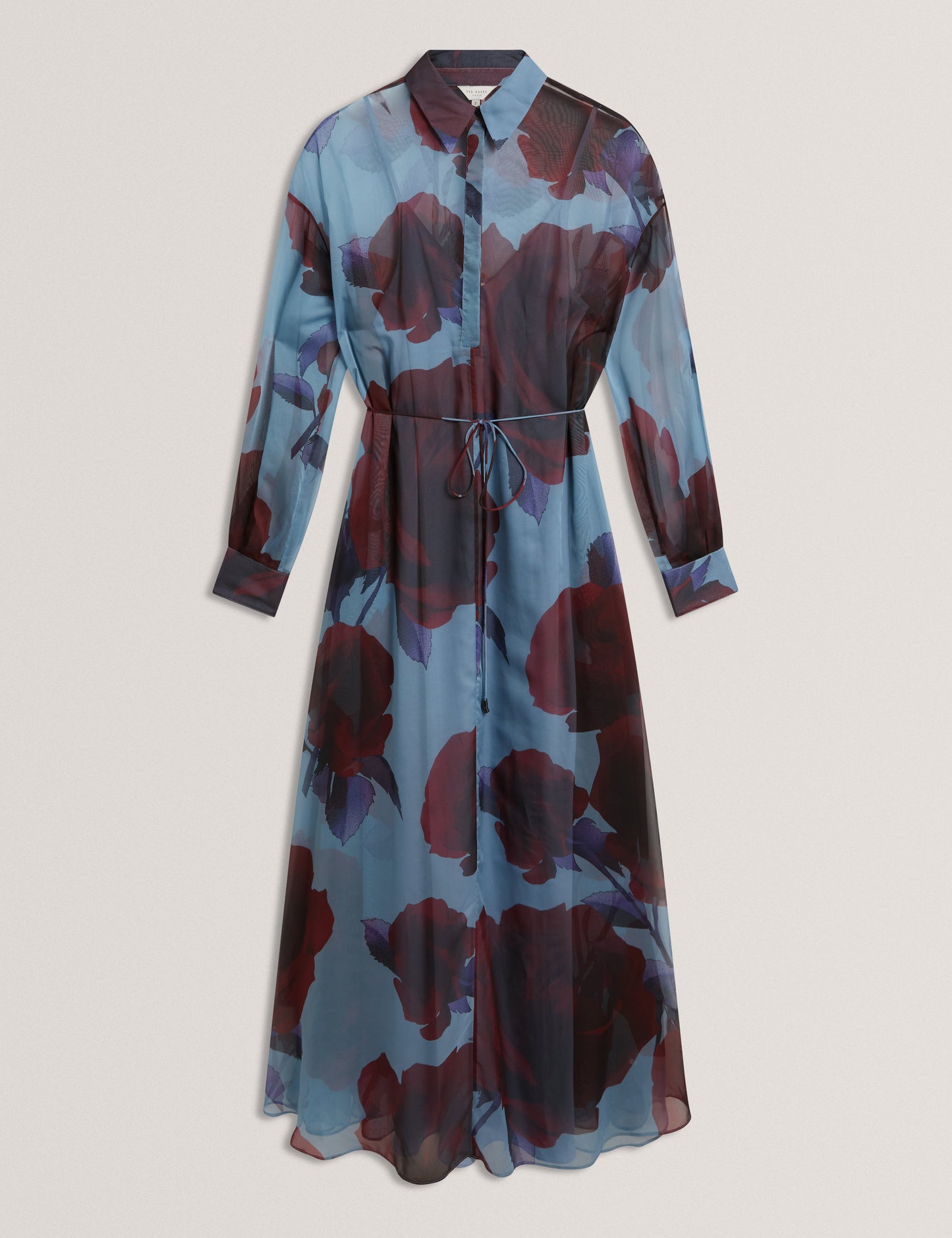Women's MARRNIE-Printed Bib Detail Maxi Shirt Dress
